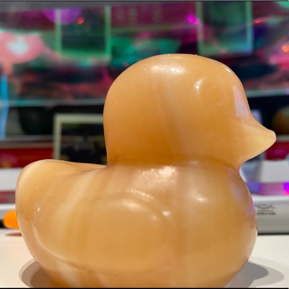 Banded Orange Calcite Crystal Duckie - Picture 5 of 5